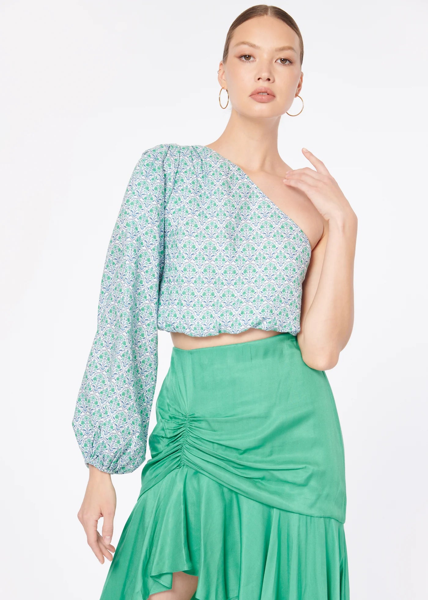 Lenore Crop Top Turquoise Wallpaper