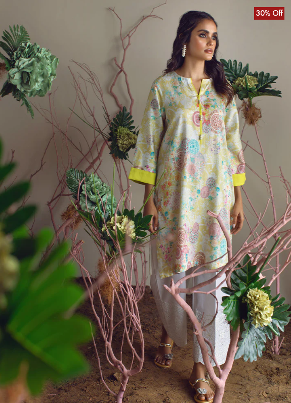 Printed Cotton Satin Kurta