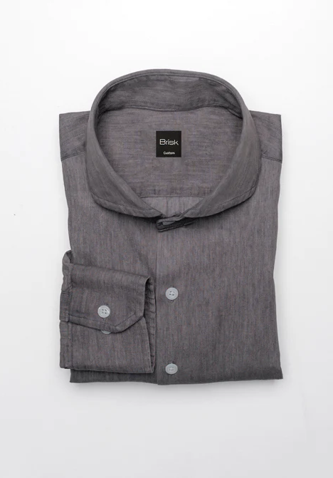 GREY DENIM MEDIUM WASH SHIRT