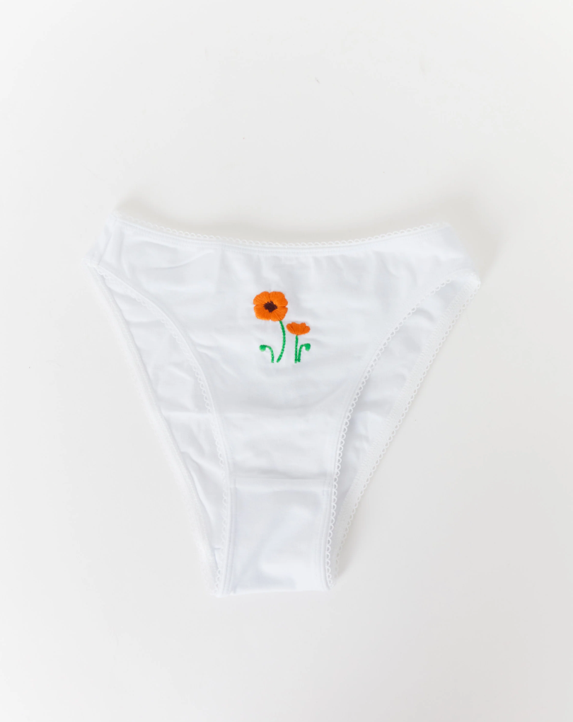 Poppy Undies in Orange Poppy Flower