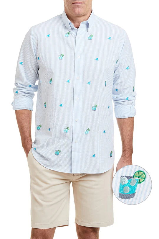 Chase Shirt Blue Seersucker with Fun & Tonic
