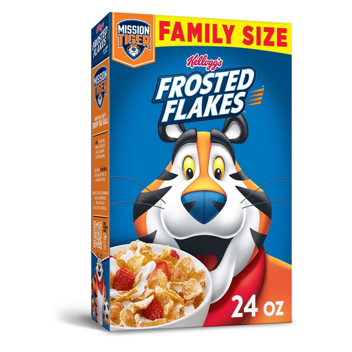 Kellogg's Frosted Flakes Breakfast Cereal, Original, Family Size, Fat Free Food, 24oz