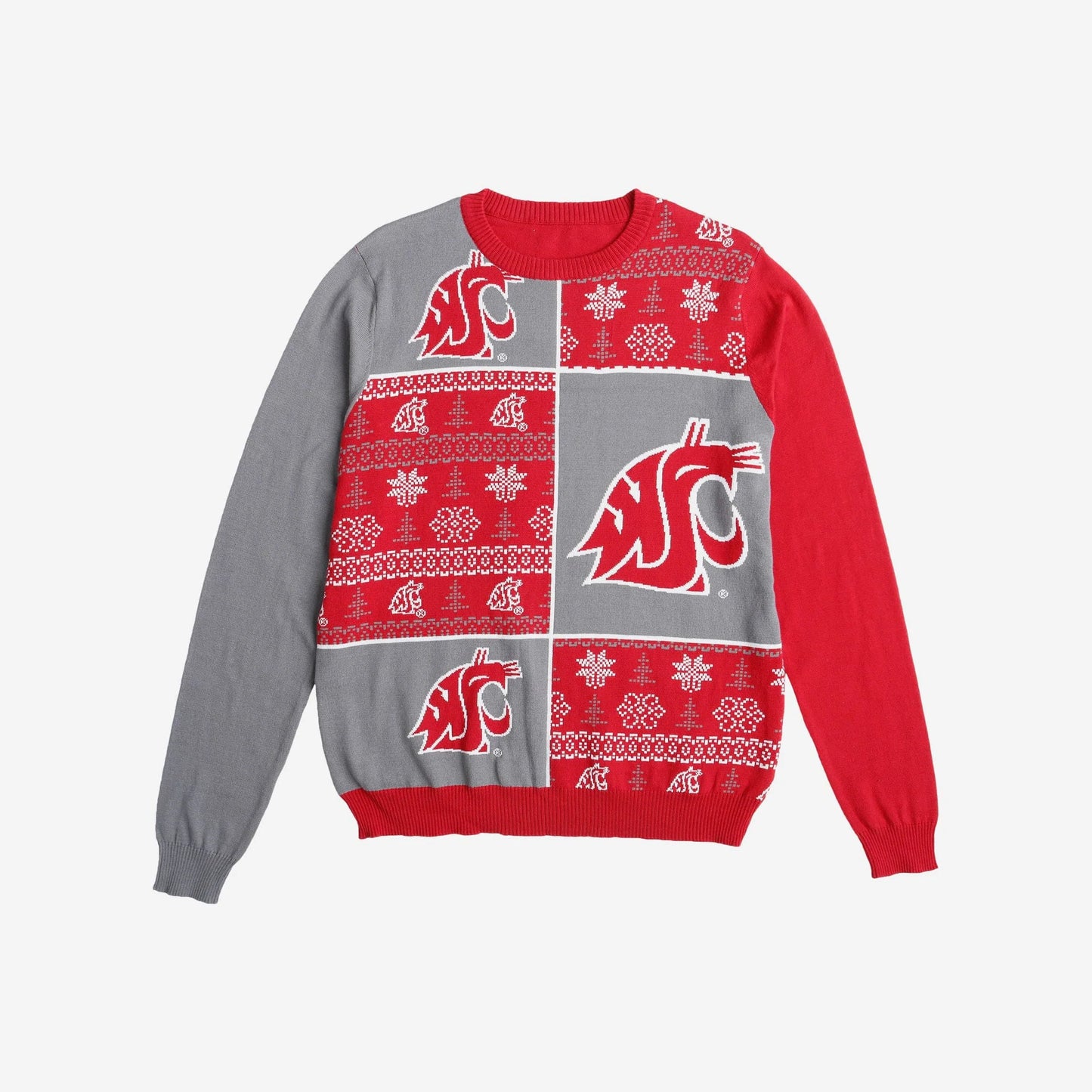 Washington State Cougars Busy Block Snowfall Sweater