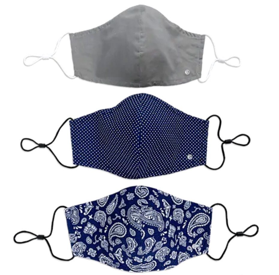 Con.Struct Gray Multi-Patterned Face Masks, 3-Pack