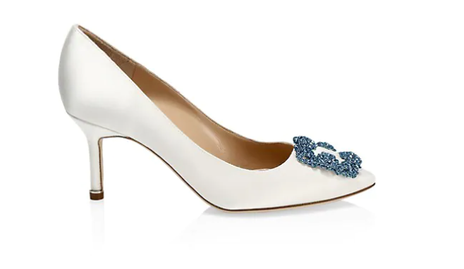 Manolo Blahnik Hangisi 70 Embellished Satin Pumps