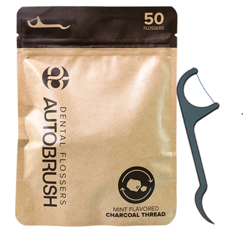 AutoBrush® for Adults Charcoal Dental Flossers