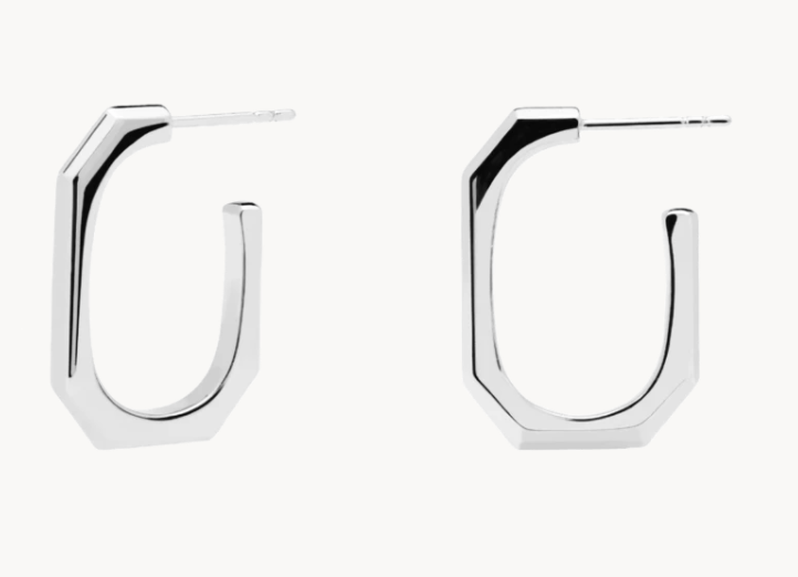 Signature Link Silver Earrings
