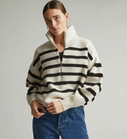 The Felted Merino Half Zip Sweater
