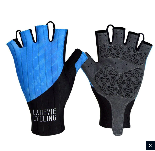 DV Blue Bubble Half Finger Gel Padded Cycling Gloves