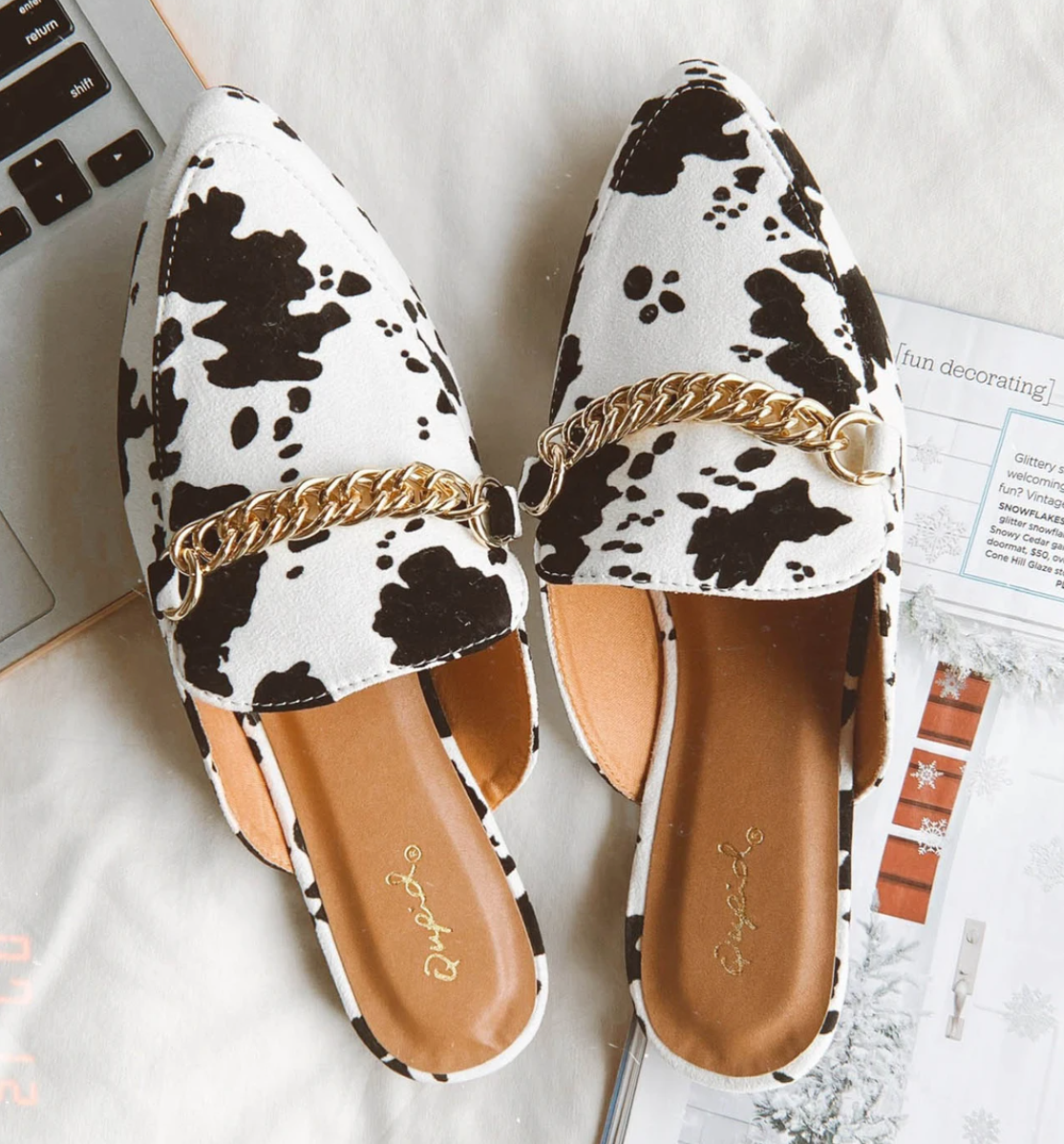 Taryn Cowhide Mules