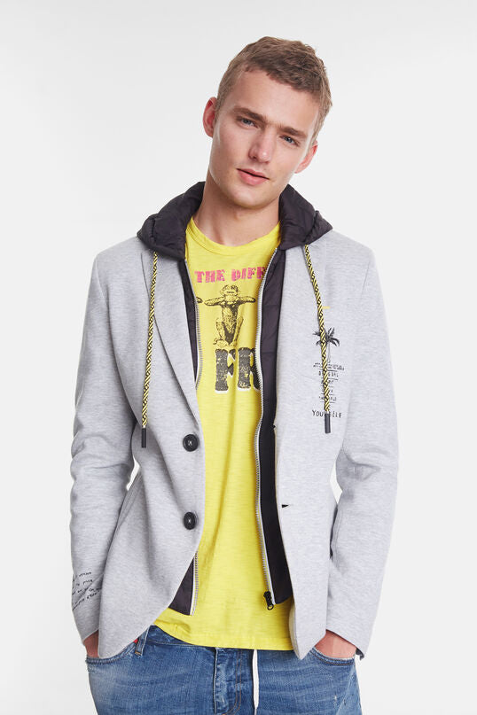 Hybrid sport jacket with hood