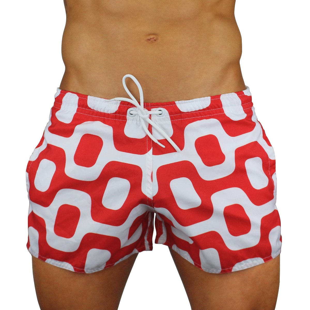 VOLLEY PAVEMENT SHORTS - WITH LINING - BLACK, RED OR BLUE - MEN'S SWIM TRUNKS