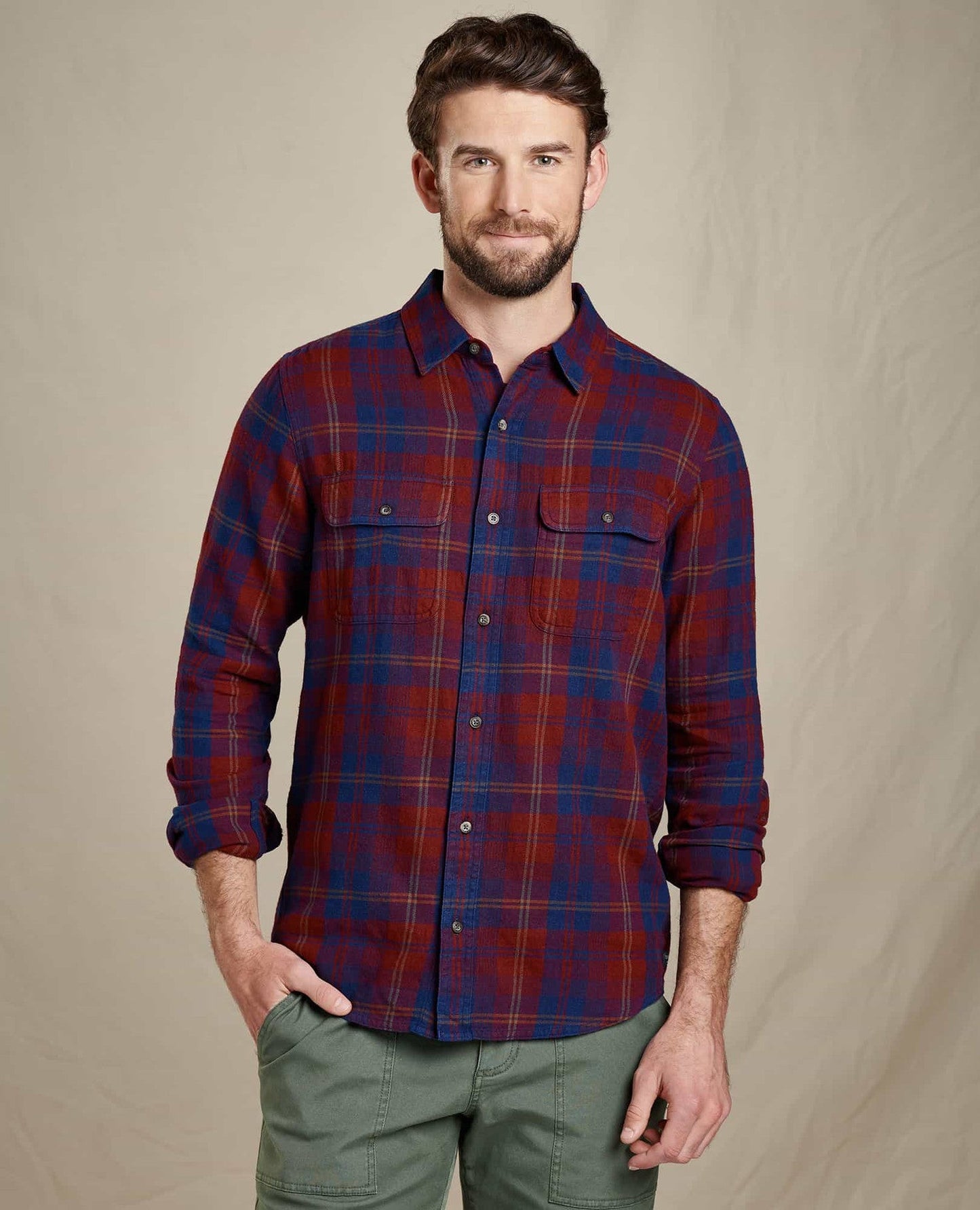 Indigo Flannel Long Sleeve Slim Shirt