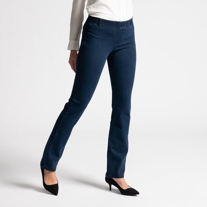 Straight-Leg | Betabrand Yoga Denim (Indigo)