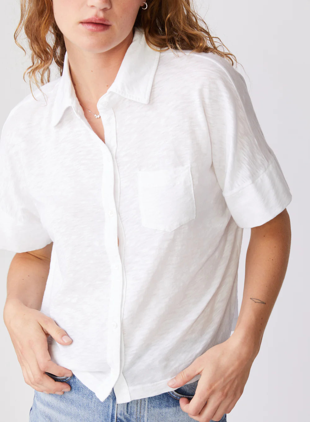 Supima Slub Short Sleeve Pocket Shirt