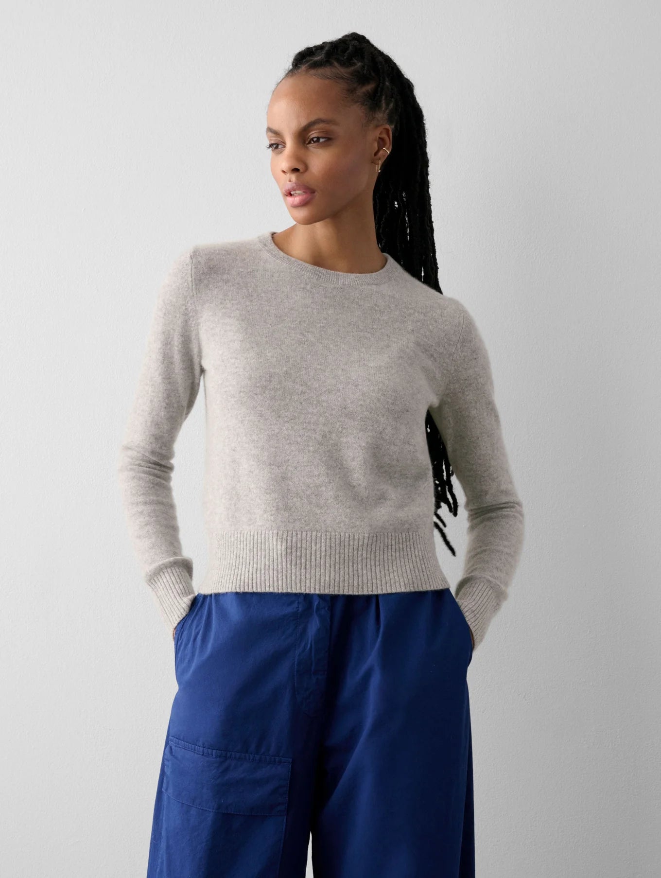 Essential Cashmere Shrunken Crewneck