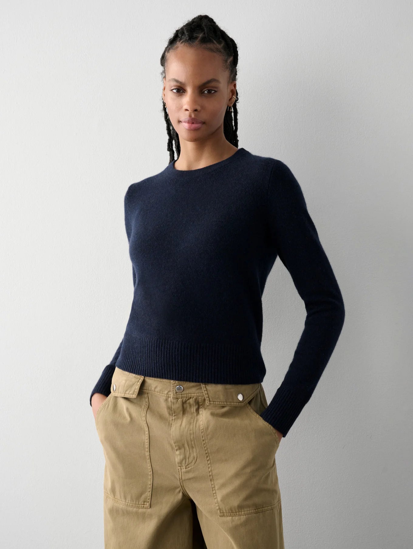 Essential Cashmere Shrunken Crewneck