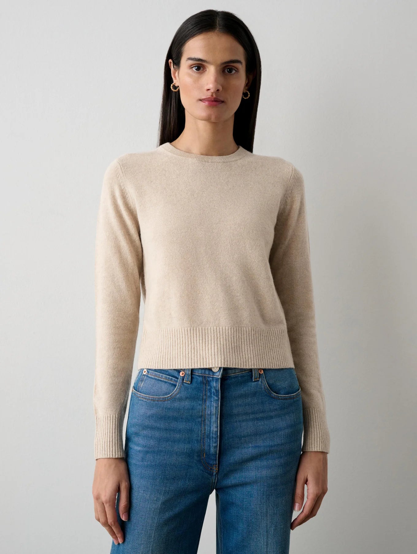 Essential Cashmere Shrunken Crewneck