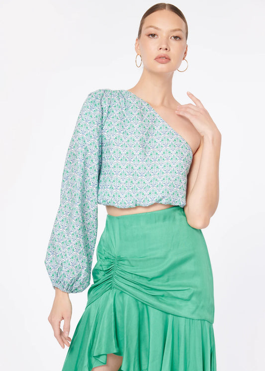 Lenore Crop Top Turquoise Wallpaper