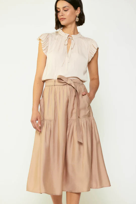 Belted Midi Skirt
