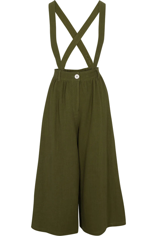 Suspender Linen Wide Leg Trousers