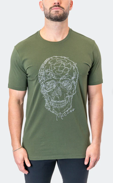 TEE SCRIBBLESKULL ARMYGREEN