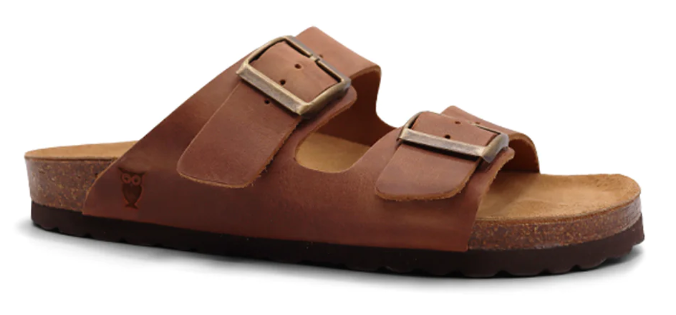 COSTA - SOFT STEP CORK SANDALS - HAZEL BROWN