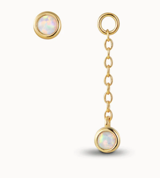 Opal Bezel Stud and Charm Set