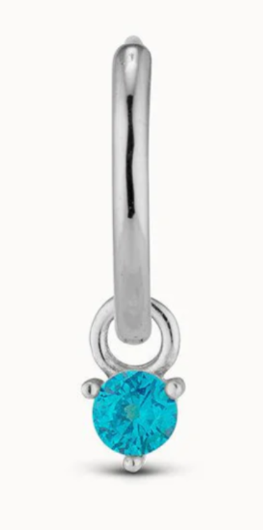 March Birthstone Charm (Silver)