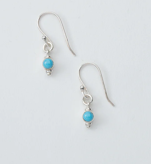 Small Turquoise Stone Dangle Earrings