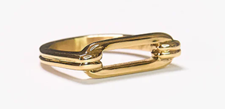 Minimalist Geometric Rope Ring (Gold)