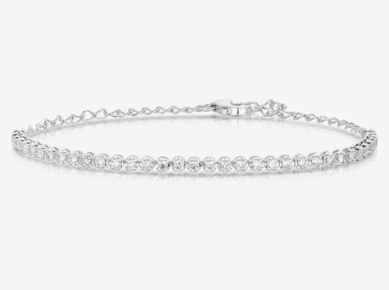 Mini Diamond Tennis Bracelet (14k White Gold)
