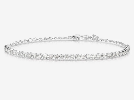 Mini Diamond Tennis Bracelet (14k White Gold)