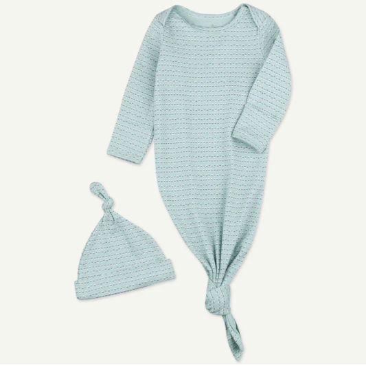 GEO PRINTED ORGANIC COTTON GOWN SET