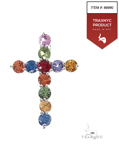 Fruit Loop Sapphire Cross Pendant 66990