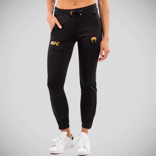 Black/Gold Venum UFC Authentic Fight Night Women's Walkout Joggers