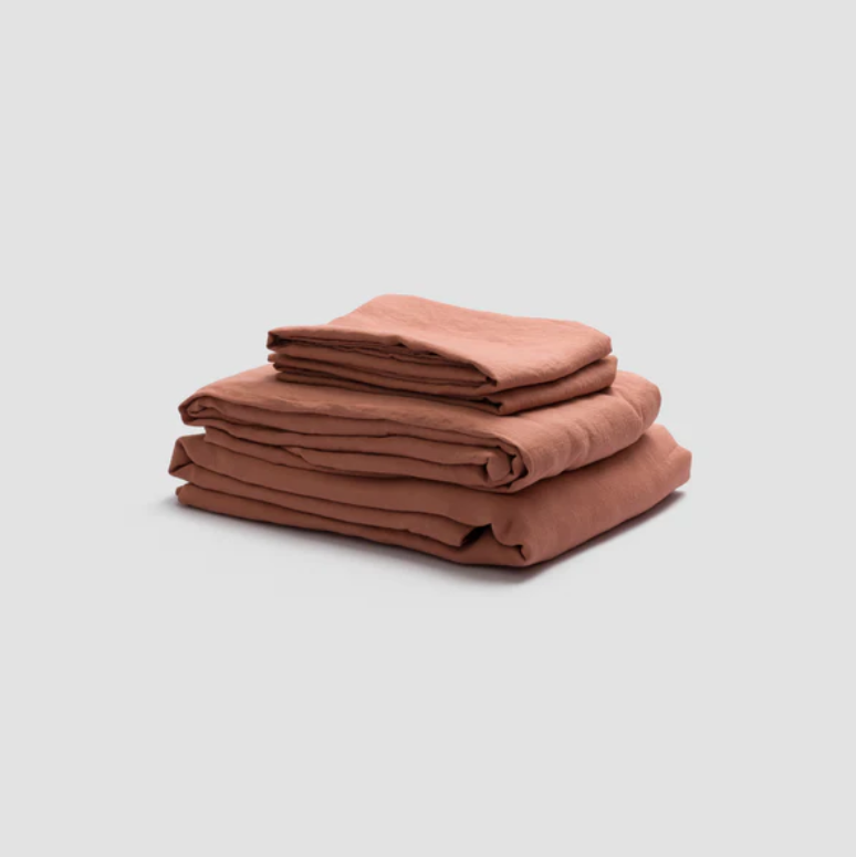 White Linen Sheet Set