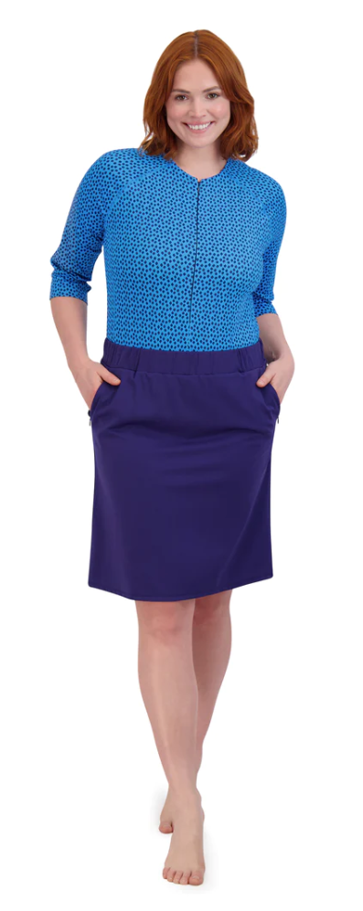 All Day Pocket Swim Skirt 22"-Sailor Blue