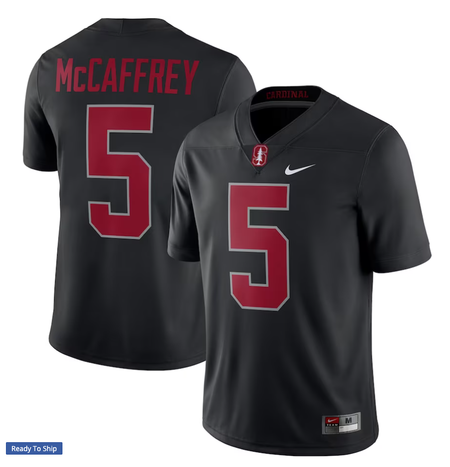 Men's Nike Christian McCaffrey Black Stanford Cardinal Alumni Game Jersey