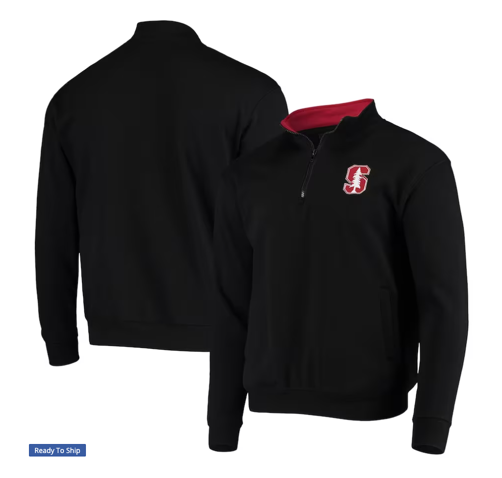 Men's Colosseum Heathered Gray Stanford Cardinal Tortugas Team Logo Quarter-Zip Jacket