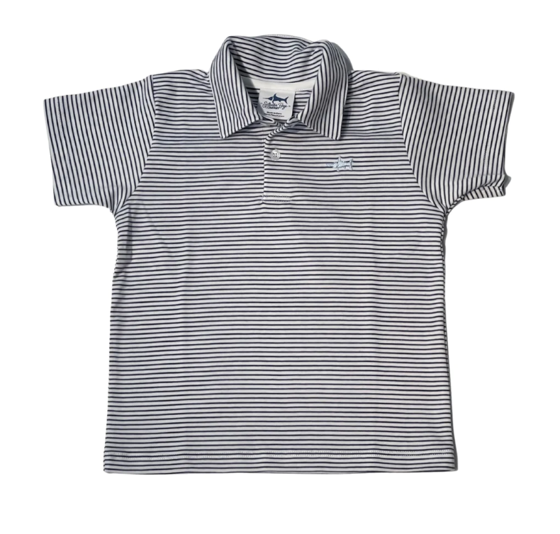 ADULT PIMA POLO NAVY/WHITE STRIPES