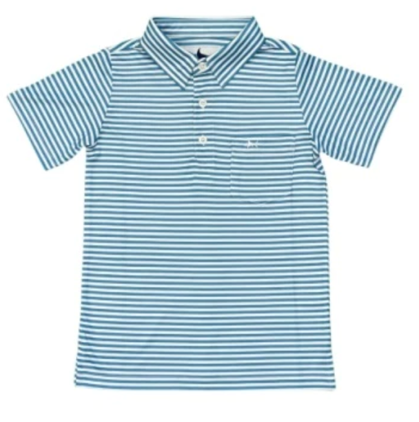 ADULT PIMA POLO NAVY/WHITE STRIPES