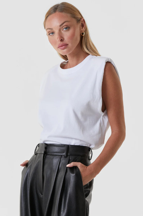 HAILEY MUSCLE TANK - WHITE