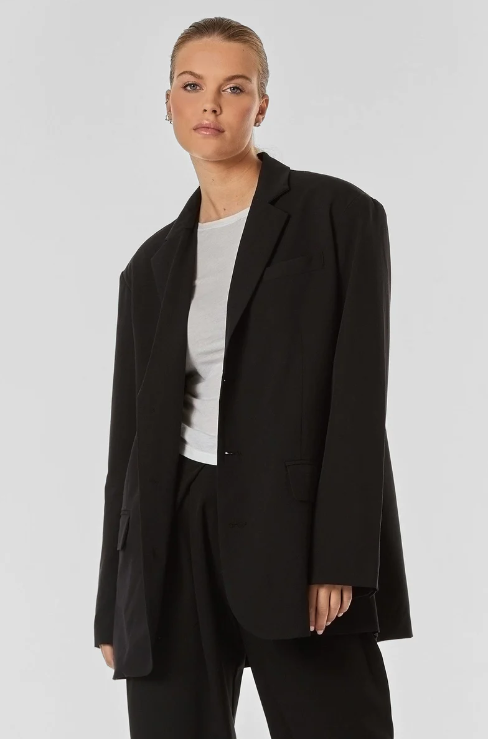 ESSENTIAL OVERSIZED BLAZER - BLACK