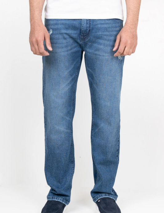 DARK MID WASH STRAIGHT FIT JEANS - SAGE