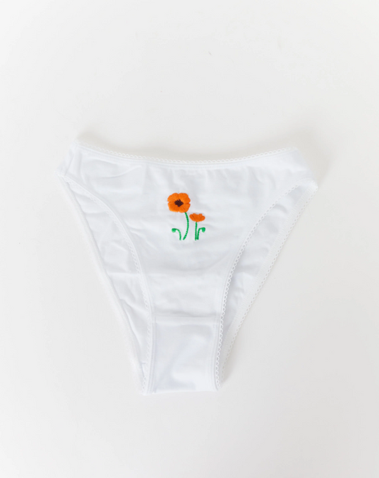 Poppy Undies in Orange Poppy Flower