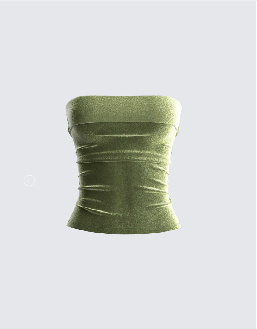 Ayla Olive Green Velvet Tube Top