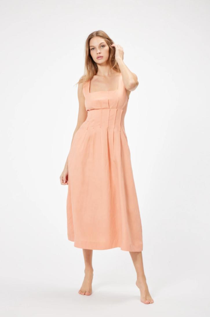 Clarice Corset Dress in Dusty Papaya