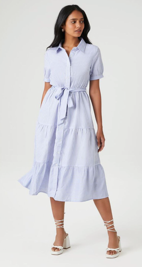 Striped Midi Shirt Dress