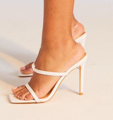 Open-Toe Slip-On Stiletto Heels